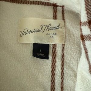 Universal Thread Cream and Brown Plaid Shirt